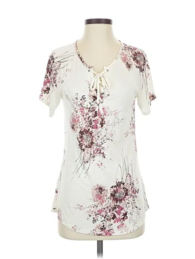 Pre-owned Maurices Short Sleeve T-shirt In White