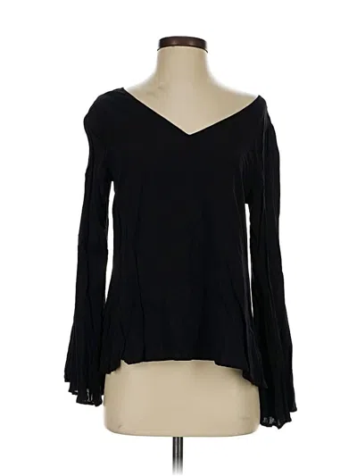 Pre-owned Express Long Sleeve Top Black Off The Shoulder Neckline Tops