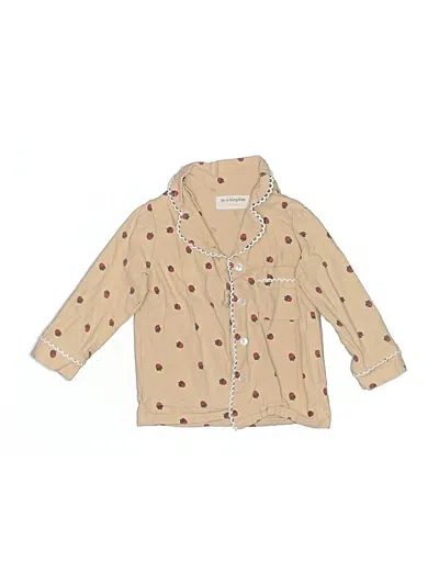 Pre-owned Mud Kingdom Kids' Long Sleeve Button Down Shirt In Brown