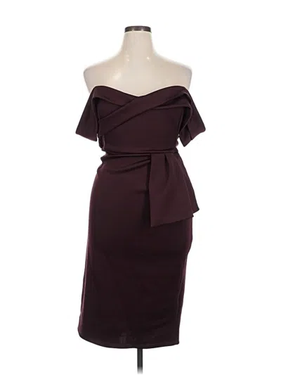 Pre-owned Asos Design Cocktail Dress In Burgundy