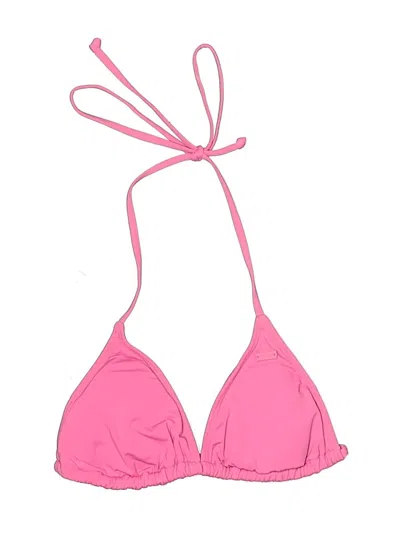 Pre-owned Roxy Swimsuit Top Pink Solid Pattern Swimwear