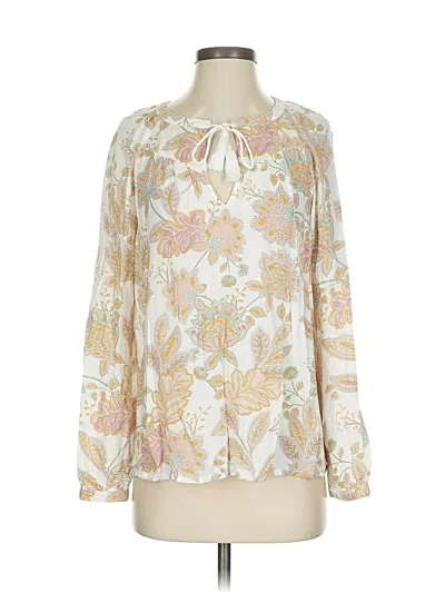 Pre-owned Lucky Brand Long Sleeve Blouse In White