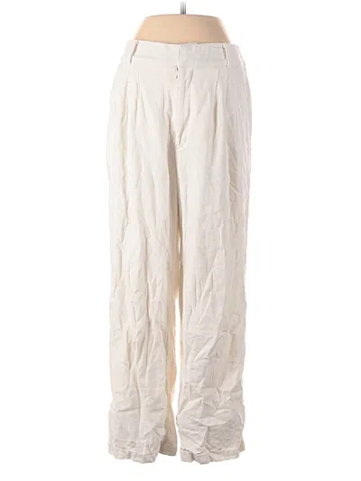 Pre-owned Abercrombie & Fitch Linen Pants In White