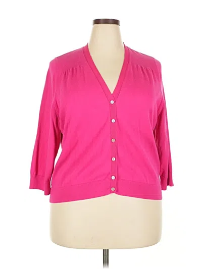 Pre-owned Lands' End Cardigan Sweater In Pink