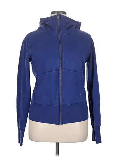 Pre-owned Champion Zip Up Hoodie In Blue