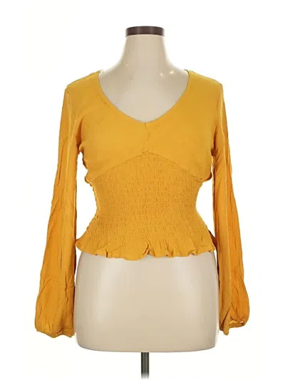 Polly & Esther Long Sleeve Blouse In Yellow