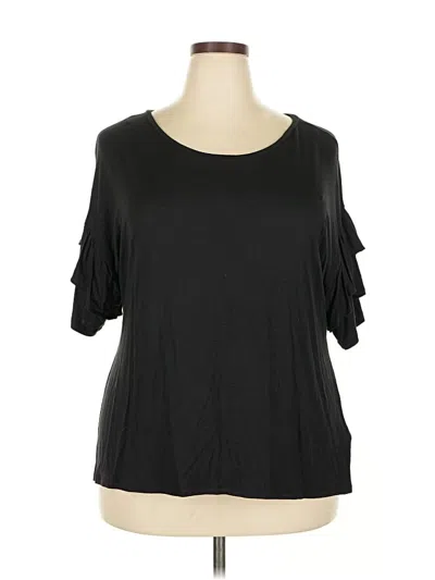 Westport Short Sleeve Top Black Cold Shoulder Neckline Tops In Black