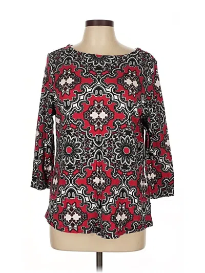 Pre-owned Charter Club 3/4 Sleeve Blouse In Red