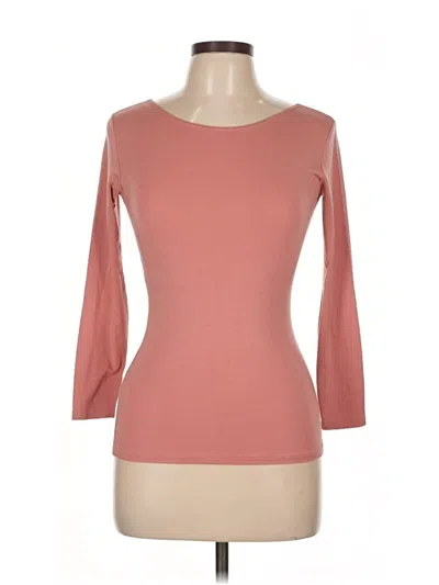 Pre-owned Uniqlo 3/4 Sleeve T-shirt In Pink