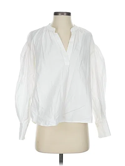 Pre-owned Banana Republic Long Sleeve Blouse In White