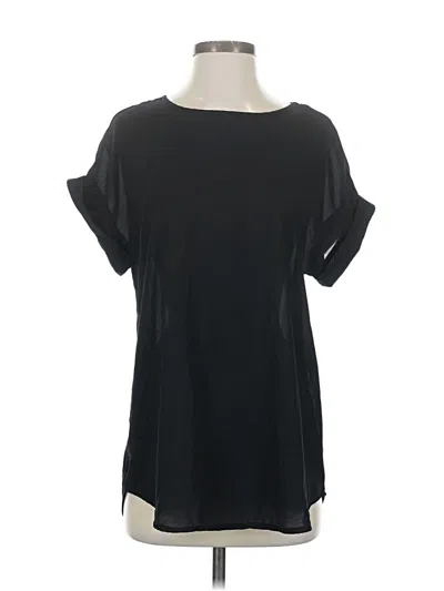 Pre-owned Zenana Outfitters Short Sleeve Top Black Cold Shoulder Neckline Tops