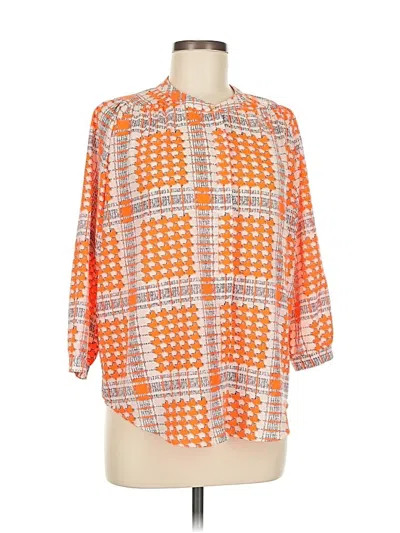 Pre-owned Pookie & Sebastian 3/4 Sleeve Blouse In Orange