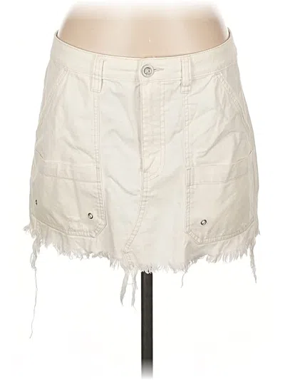 Pre-owned Free People Denim Skirt In White