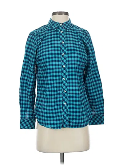 Pre-owned Talbots Long Sleeve Button Down Shirt In Blue