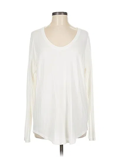 Pre-owned Athleta Long Sleeve T-shirt In White