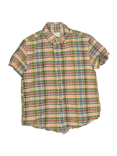 Pre-owned Crewcuts Kids' Short Sleeve Button Down Shirt In Yellow