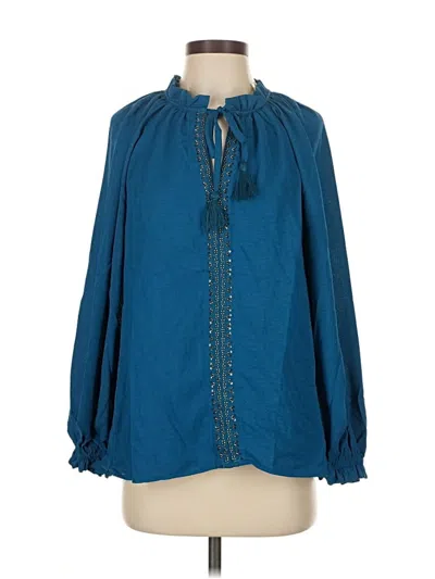 Pre-owned Umgee Long Sleeve Blouse In Blue