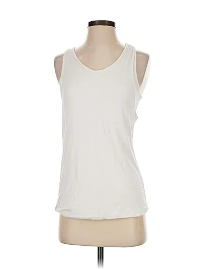 Pre-owned Athleta Sleeveless T-shirt In White