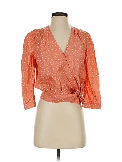 Pre-owned Madewell 3/4 Sleeve Blouse In Orange