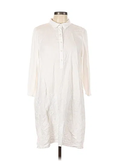 Pre-owned Jjill Casual Dress In White