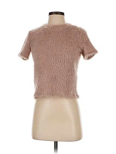 Pre-owned Trafaluc By Zara Short Sleeve Top Brown Mock Neckline Tops