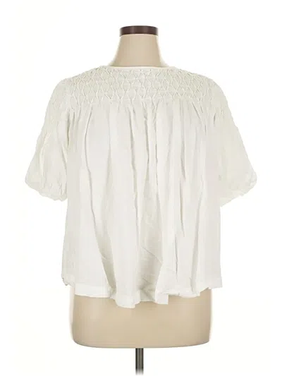 Pre-owned Fp One Short Sleeve Blouse In White