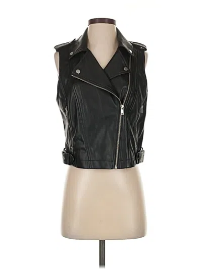 Pre-owned Anthropologie Faux Leather Jacket In Black