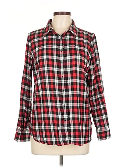 Pre-owned Talbots Long Sleeve Button Down Shirt In Red