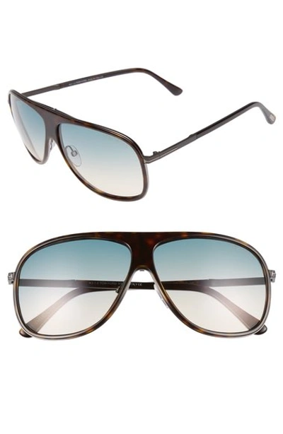 Shop Tom Ford 'chris' 62mm Sunglasses In Havana/other/ Gradient Green
