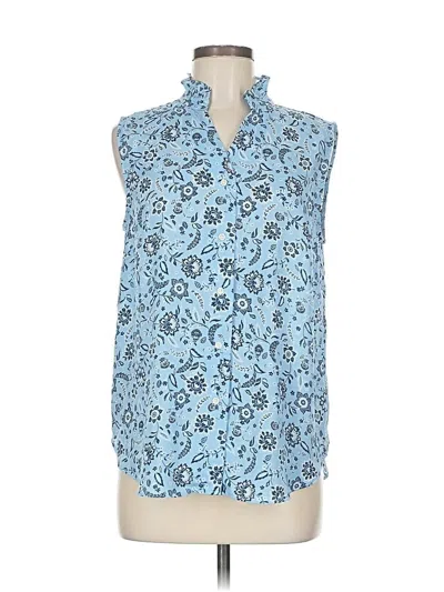 Pre-owned Ann Taylor Sleeveless Blouse In Blue