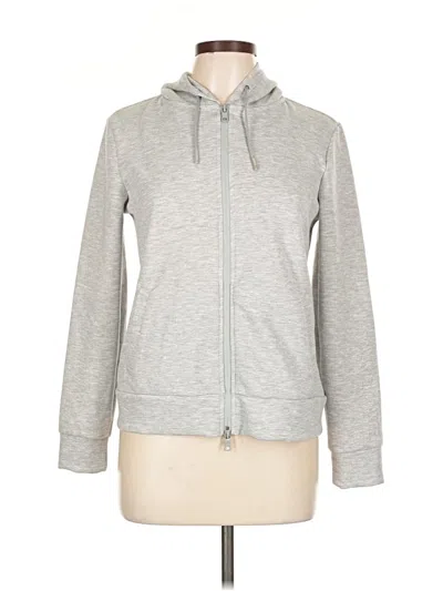 Pre-owned Armani Exchange Zip Up Hoodie In Silver