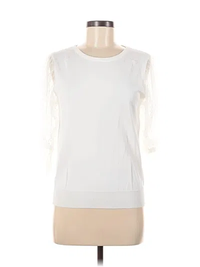 Pre-owned Molly Bracken Short Sleeve Top White Boatneck Tops