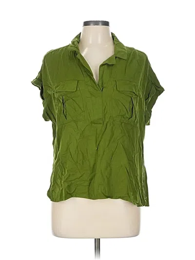 Pre-owned Rose + Olive Short Sleeve Blouse In Green