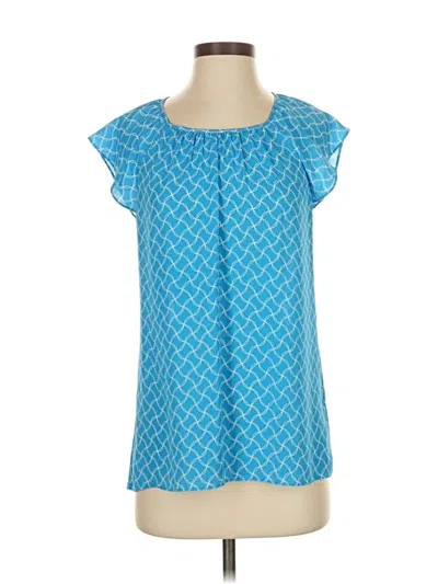 Pre-owned Banana Republic Short Sleeve Blouse In Blue