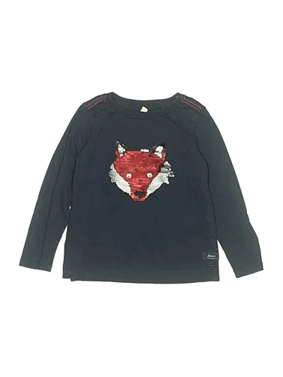 Pre-owned Joules Kids' Long Sleeve Top Black Crew Neck Tops