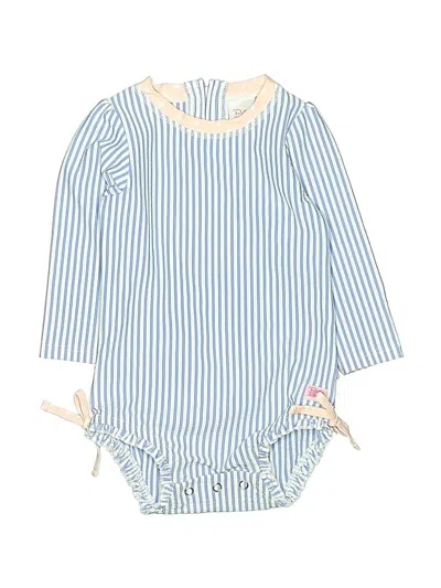 Pre-owned Ruffle Butts Kids' Long Sleeve Onesie In Blue