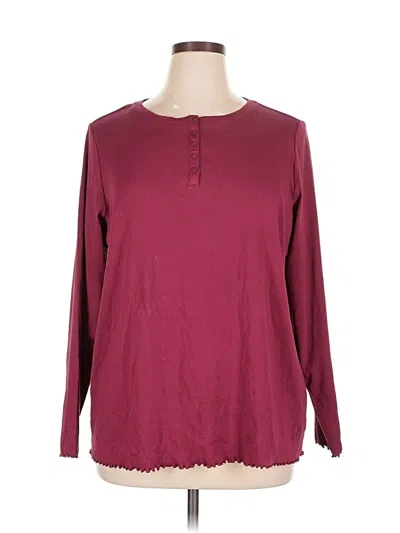 Pre-owned Gap Long Sleeve Henley Shirt In Burgundy