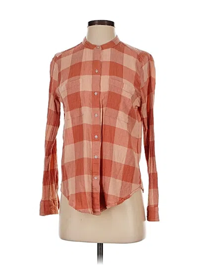 Pre-owned Lucky Brand Long Sleeve Button Down Shirt In Orange