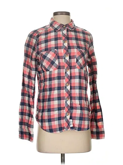 Pre-owned Abercrombie & Fitch Long Sleeve Button Down Shirt In Red