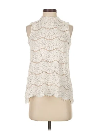 Pre-owned Rose + Olive Sleeveless Blouse In White