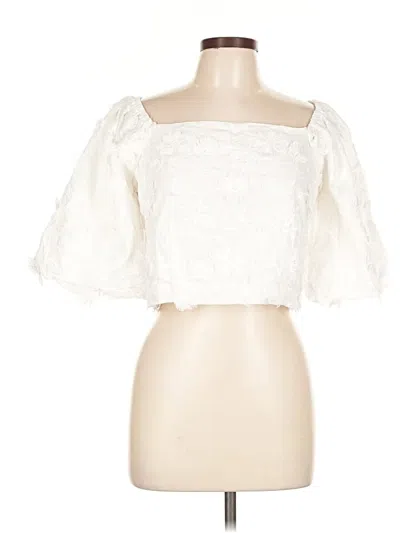 Pre-owned Ann Taylor 3/4 Sleeve Blouse In White