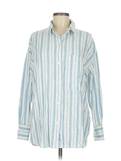 Pre-owned Abercrombie & Fitch Long Sleeve Button Down Shirt In Blue