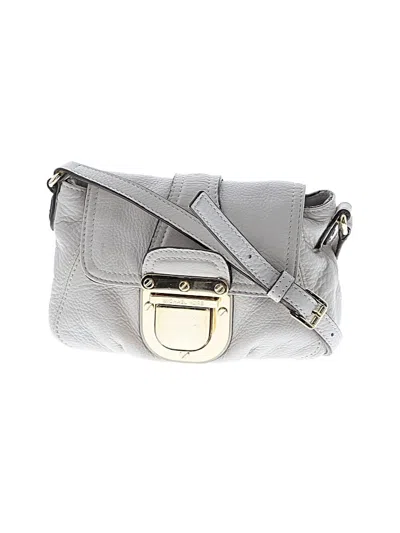 Pre-owned Michael Michael Kors Leather Crossbody Bag In White