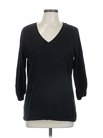 Pre-owned Eddie Bauer 3/4 Sleeve T-shirt In Black