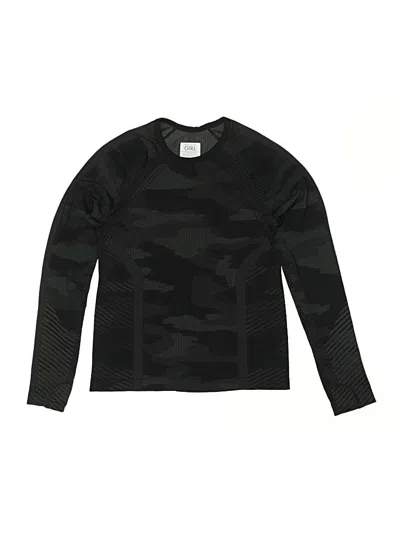 Pre-owned Athleta Girl Kids' Long Sleeve T-shirt In Black