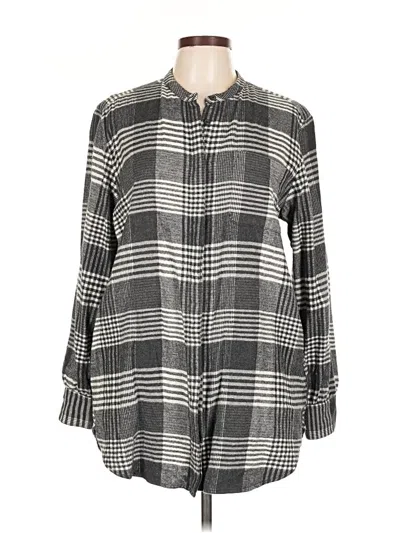 Pre-owned Lands' End Long Sleeve Button Down Shirt In Black