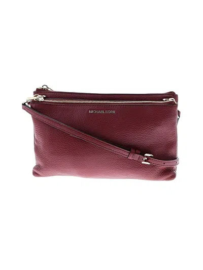Pre-owned Michael Kors Leather Crossbody Bag In Red