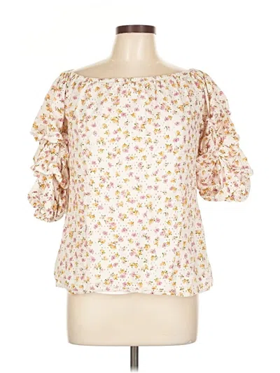 Pre-owned Cece 3/4 Sleeve Blouse In White