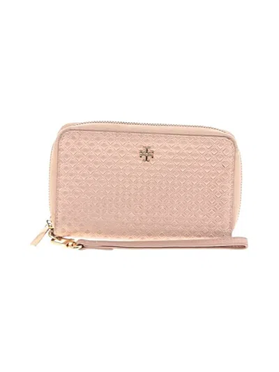 Pre-owned Tory Burch Leather Wristlet In Brown