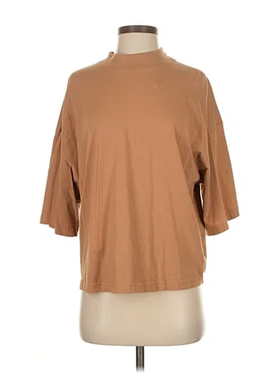 Pre-owned Cos 3/4 Sleeve T-shirt In Brown